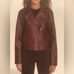 Levi’s Woman’s Medium Burgandy Faux Leather Moto Jacket NWT